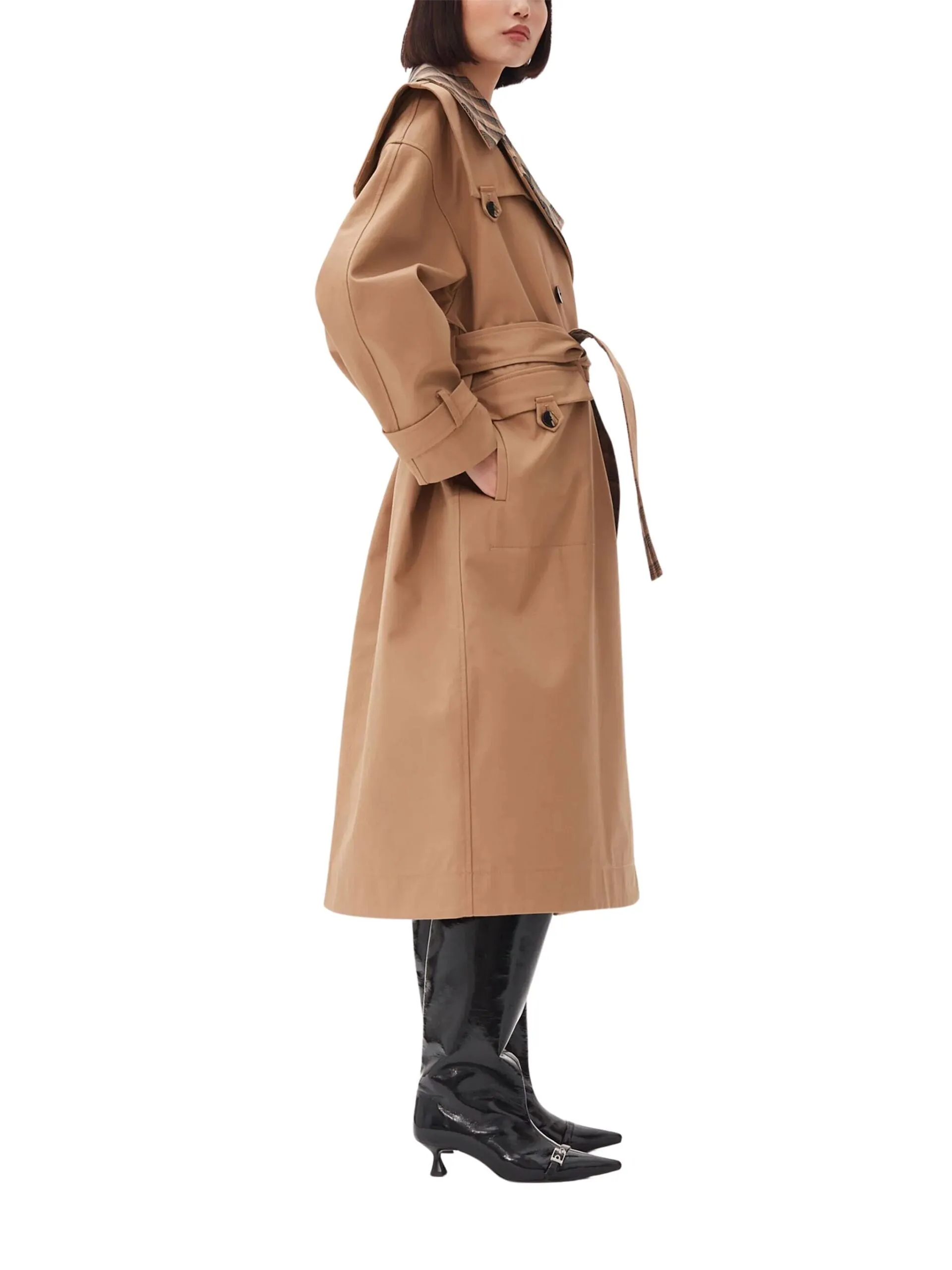 Bonded Cotton Oversized Coat / Tigers Eye