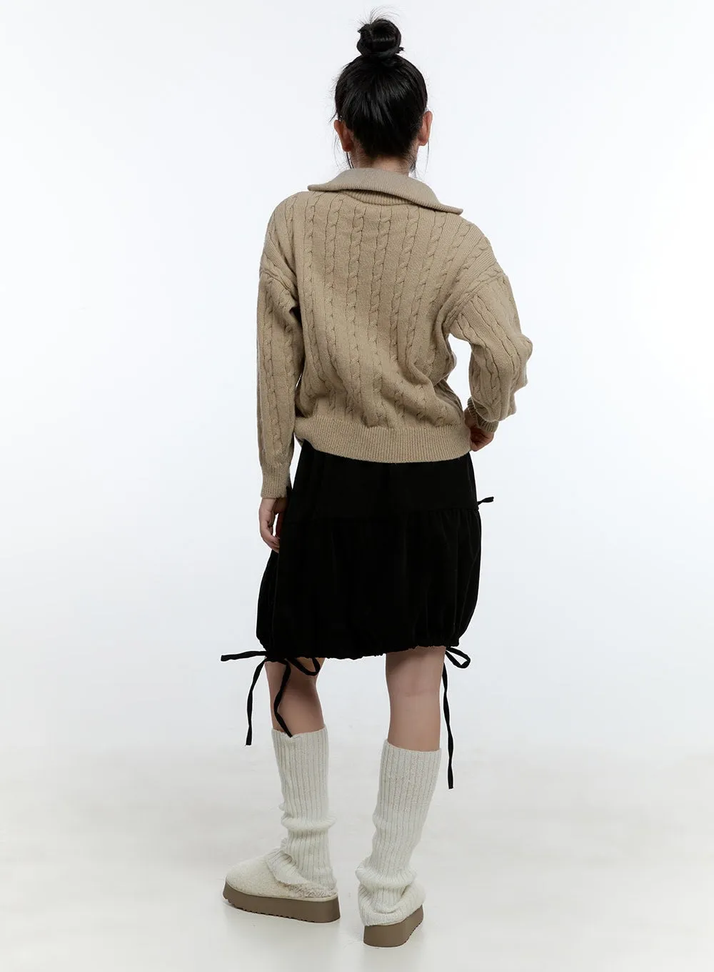 Cable Knit Zip Up Cardigan CD420