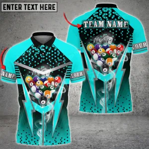Coolspod Cue Billiards Thunder Smoke Multi Color Options Personalized Name 3D Shirt, Gift for Billiard Lovers