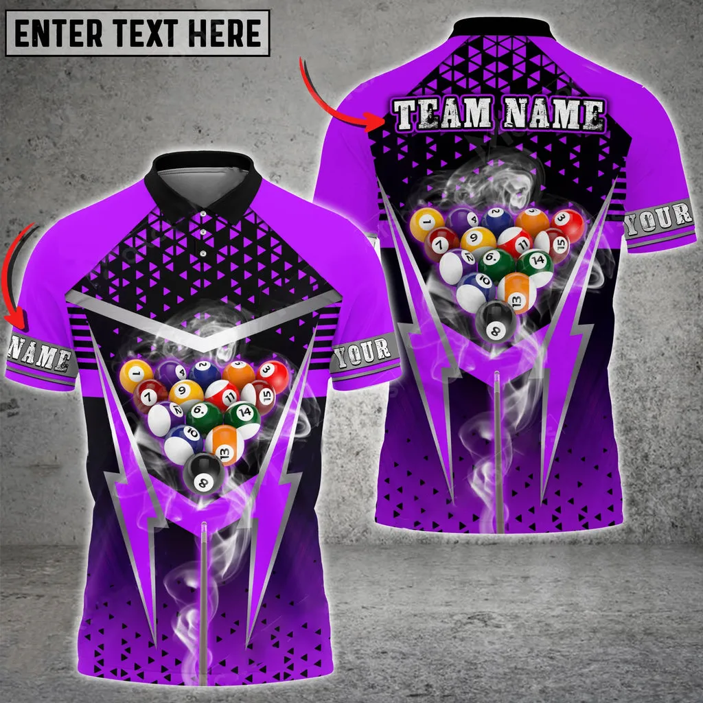 Coolspod Cue Billiards Thunder Smoke Multi Color Options Personalized Name 3D Shirt, Gift for Billiard Lovers