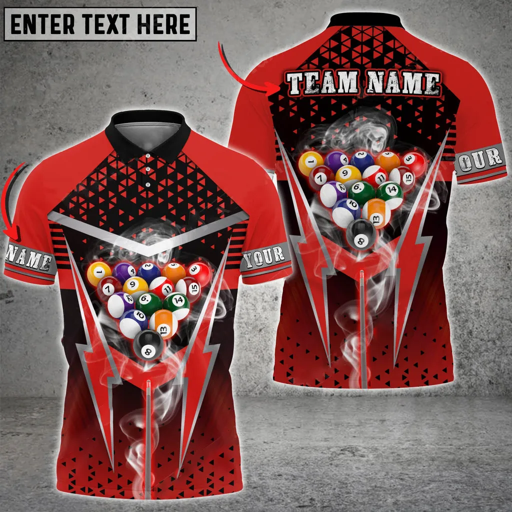 Coolspod Cue Billiards Thunder Smoke Multi Color Options Personalized Name 3D Shirt, Gift for Billiard Lovers