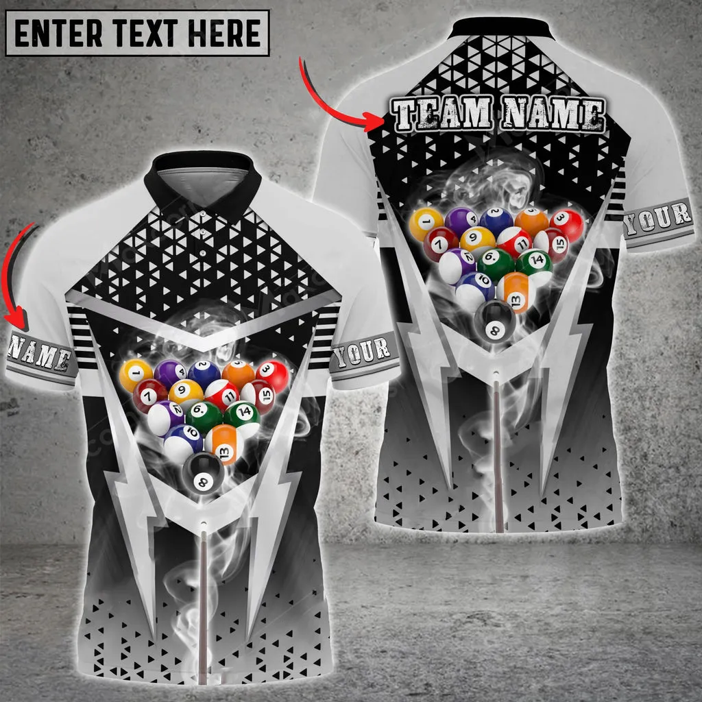 Coolspod Cue Billiards Thunder Smoke Multi Color Options Personalized Name 3D Shirt, Gift for Billiard Lovers