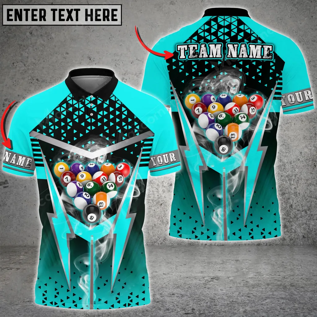 Coolspod Cue Billiards Thunder Smoke Multi Color Options Personalized Name 3D Shirt, Gift for Billiard Lovers