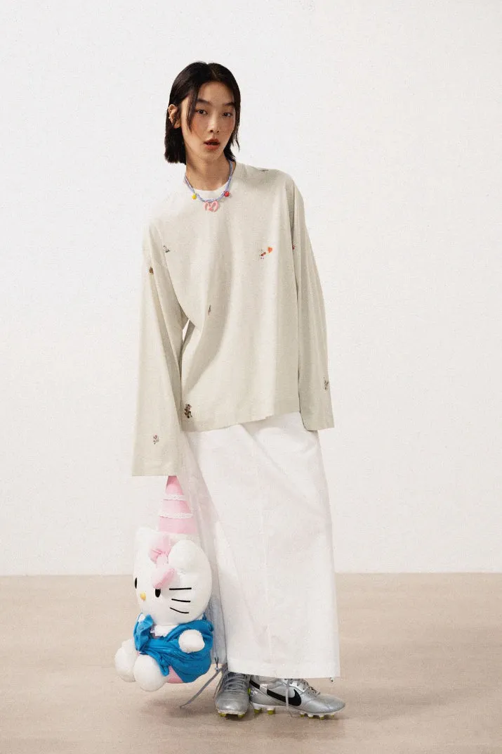 Cotton graffiti long sleeved T-shirt | 4 color