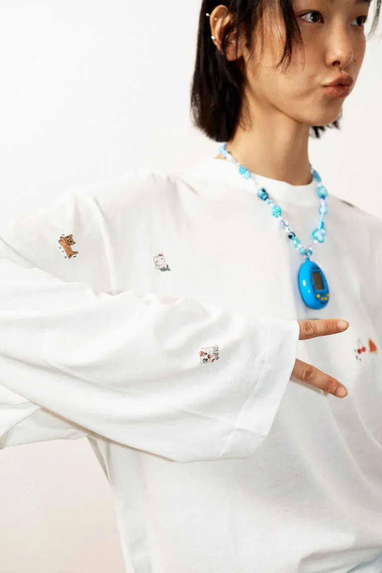 Cotton graffiti long sleeved T-shirt | 4 color