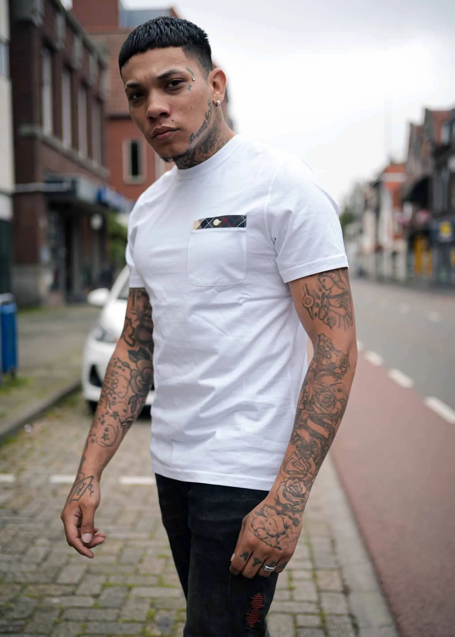 Durness pocket tee - white