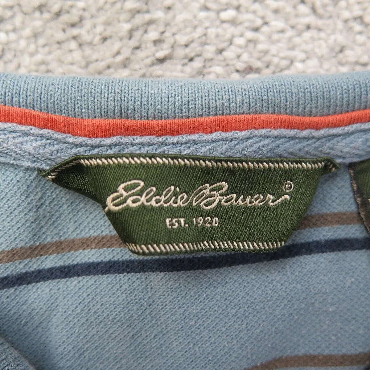 Eddie Bour Polo Shirt Mens 3XL Blue Golf Striped Short Sleeve 100% Cotton Casual