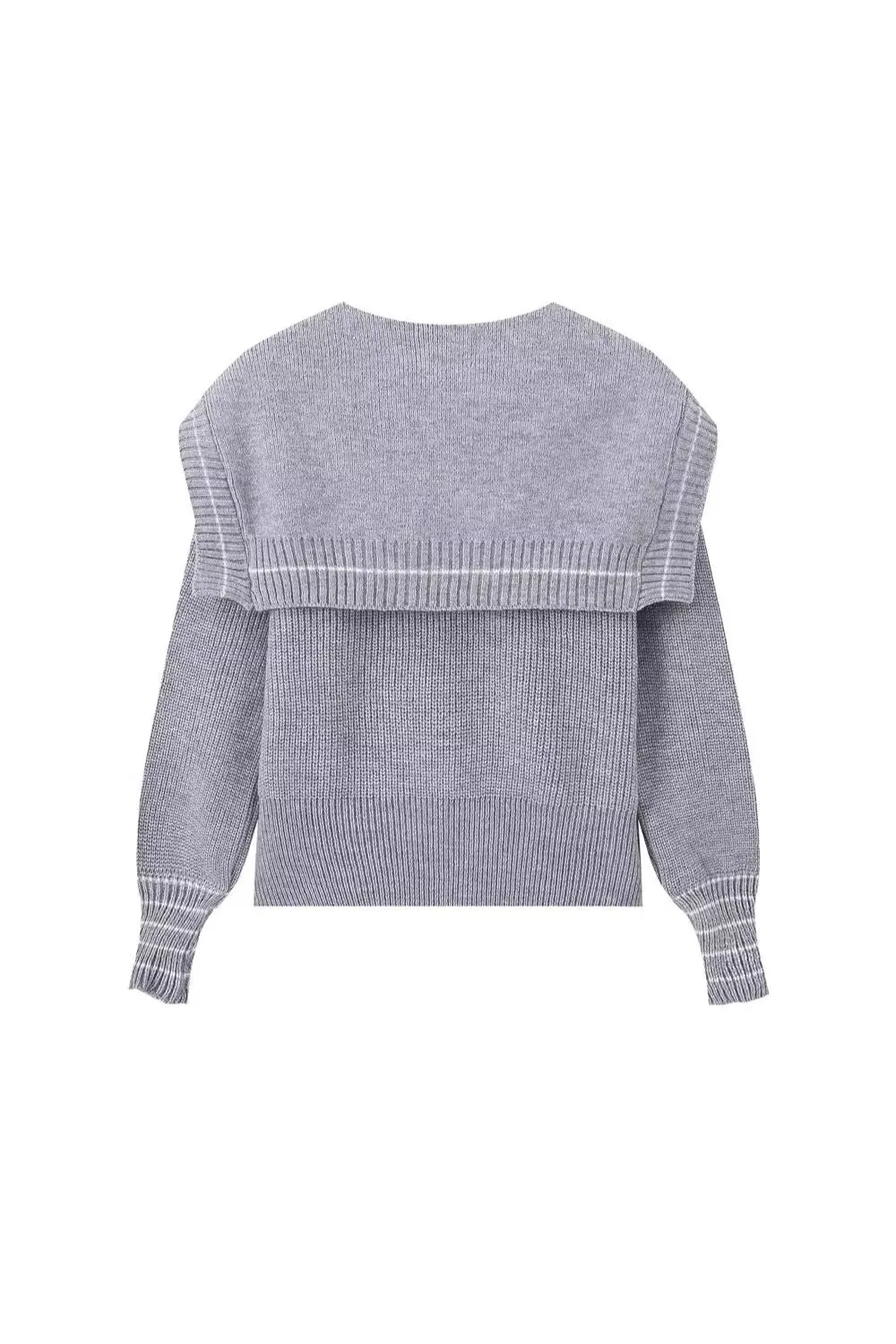 'Ella 'Color-Block Knit with Navy Collar Detail