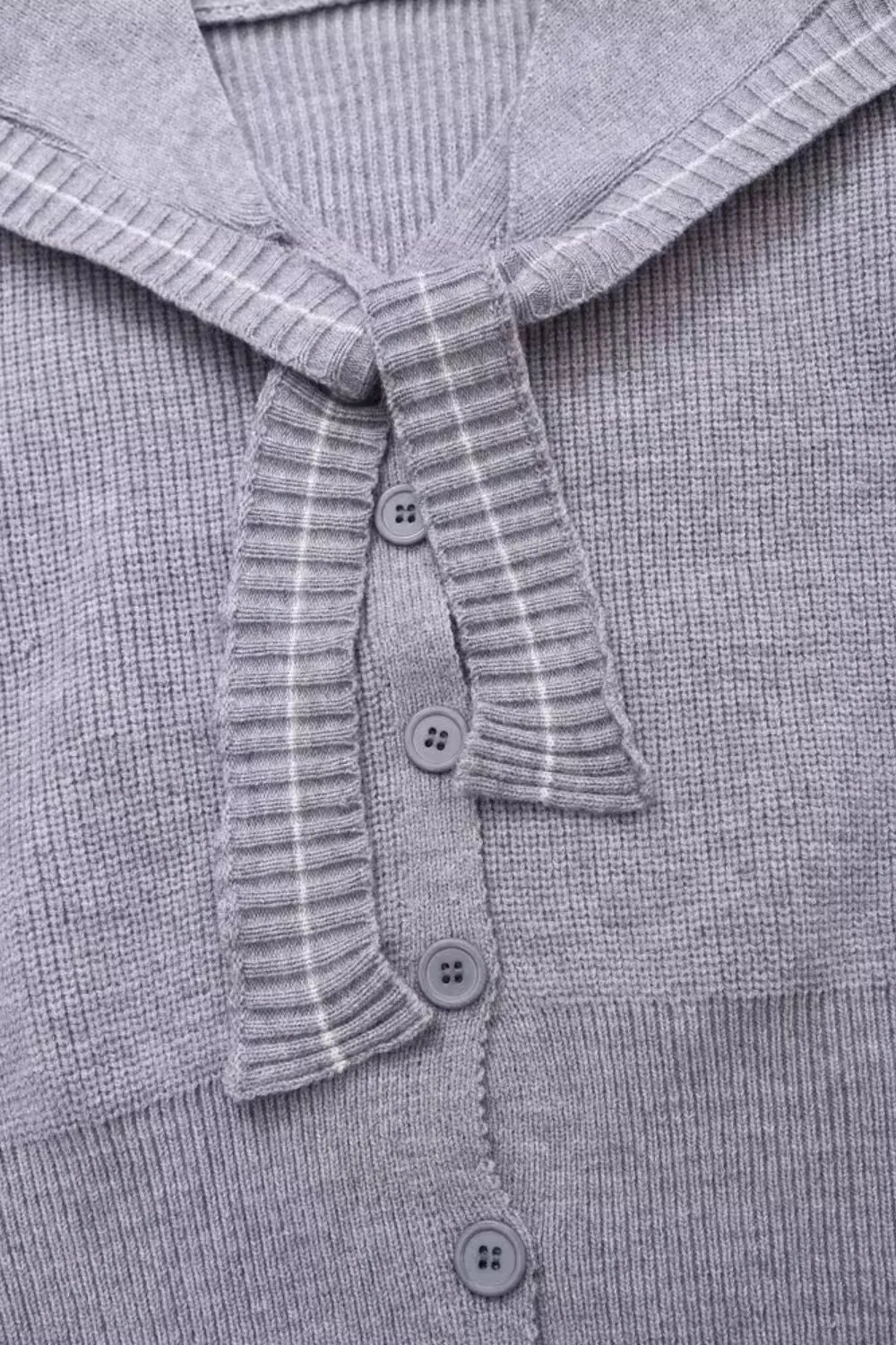 'Ella 'Color-Block Knit with Navy Collar Detail