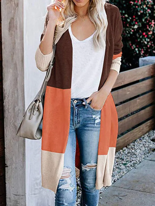 Fall Fashion Stripe Knit Duster Cardigan for Casual Wear
