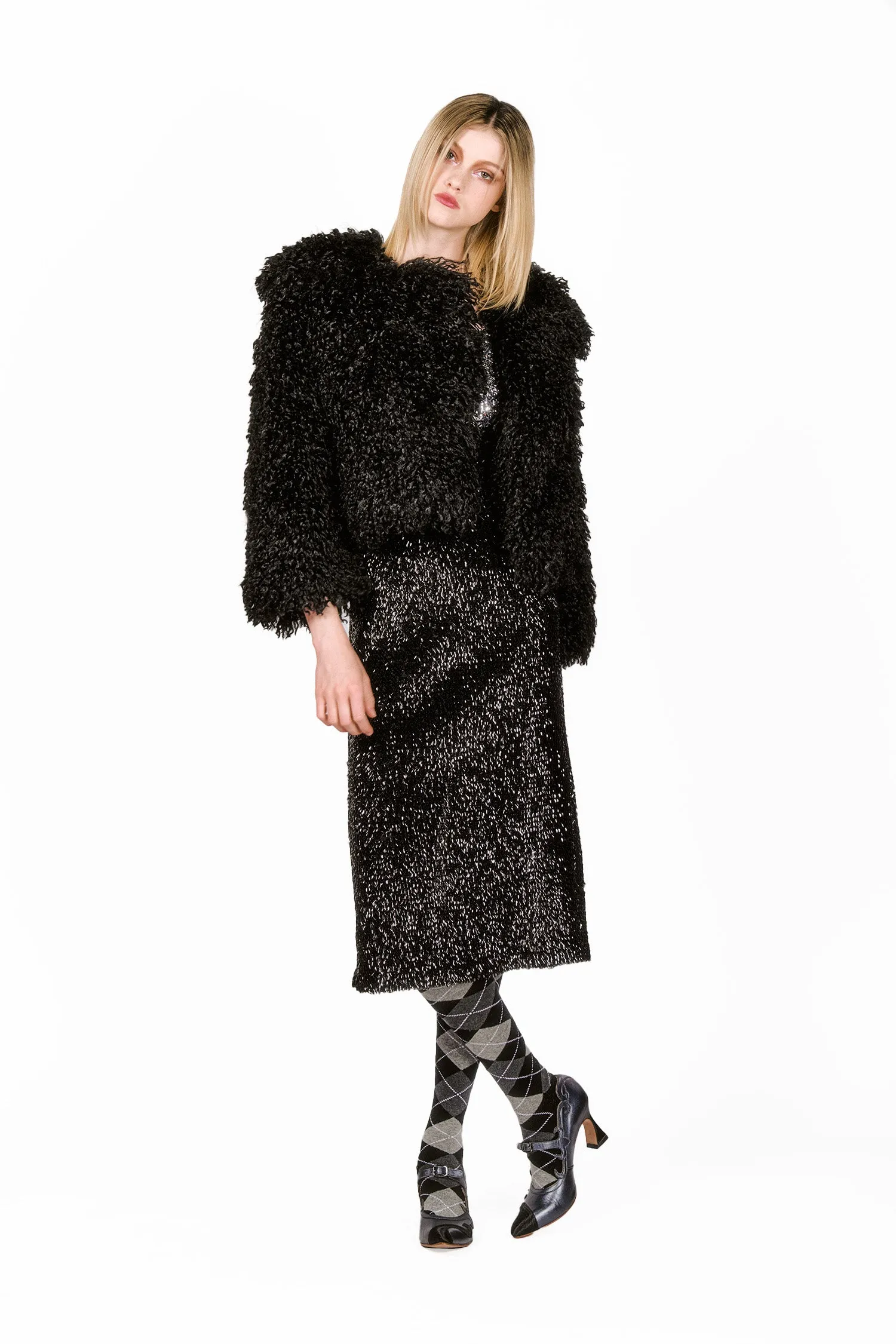 Faux Curly Lamb Fur Jacket