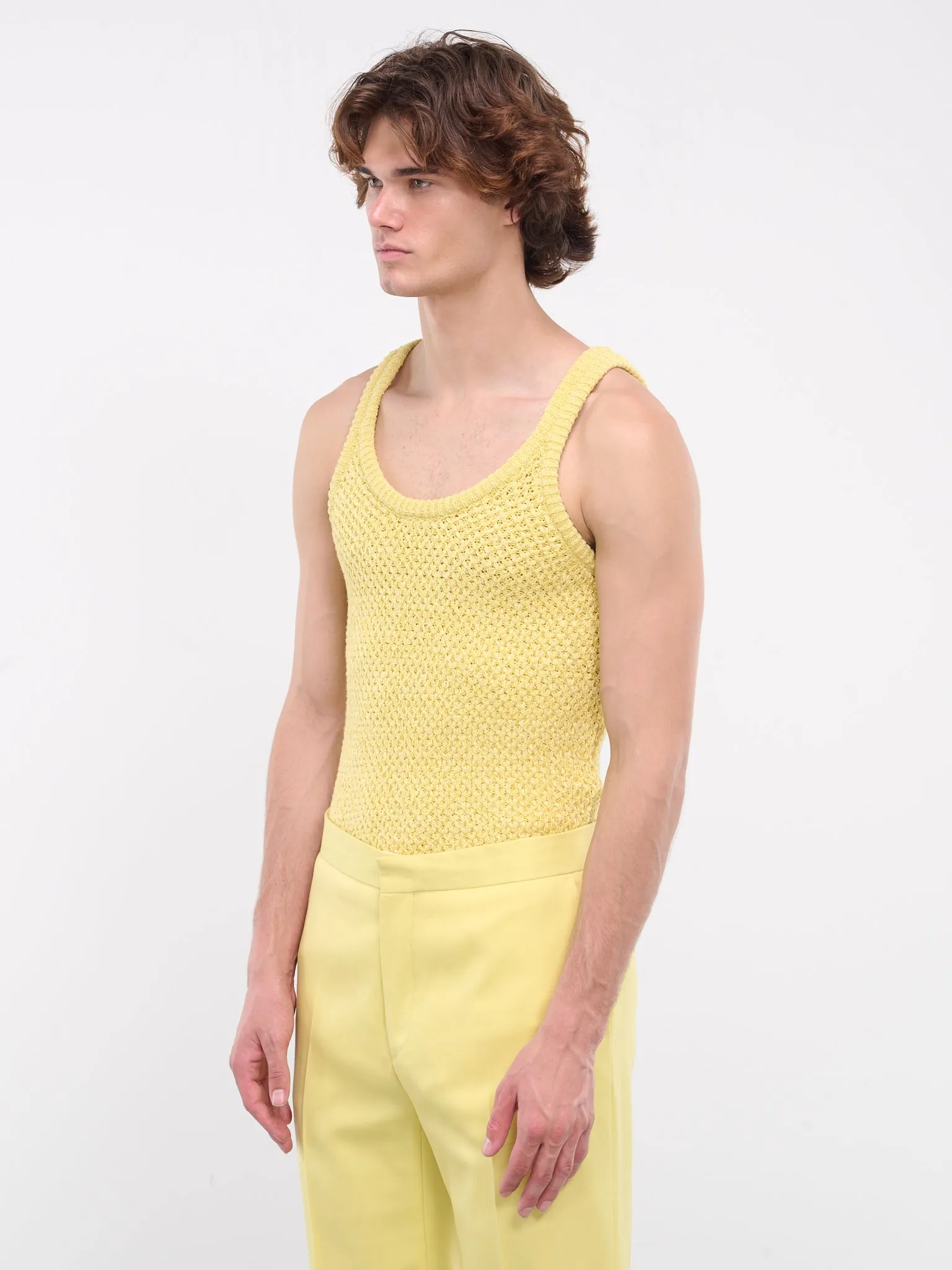 Fishnet Knit Tank Top (0441-K003-CANARY-030)