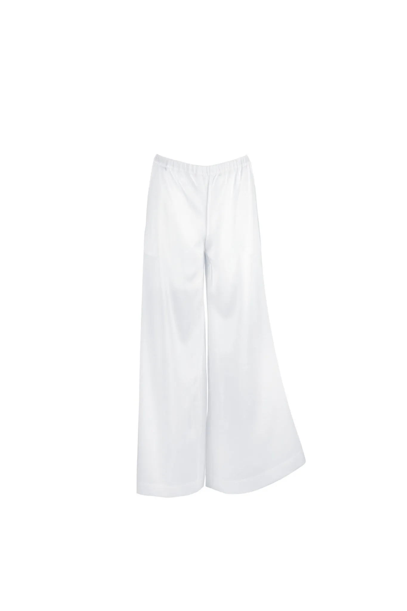 Flowy Silk Pants 'Leto' in Milk White