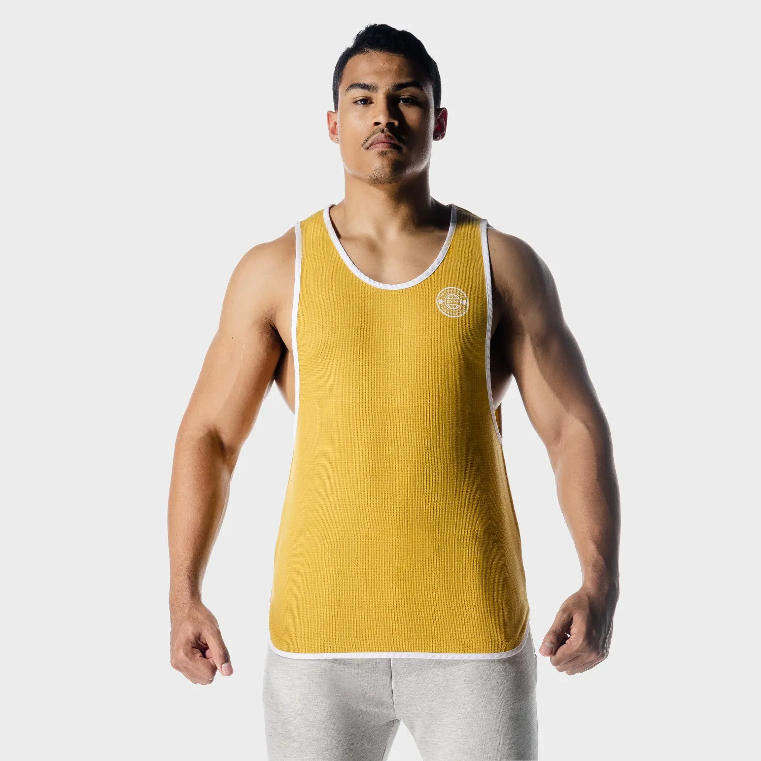 Golden Era Waffle Tank - Lemon Curry