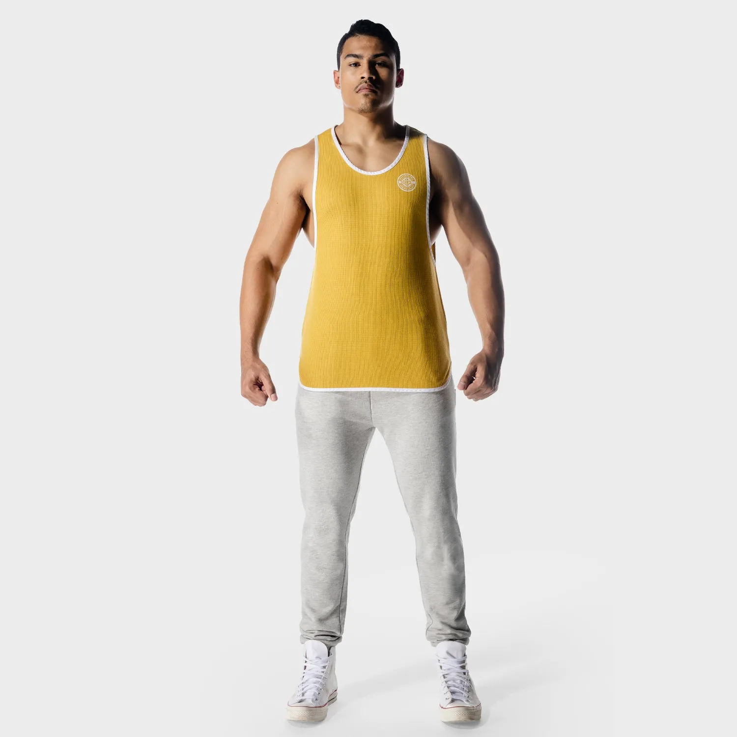 Golden Era Waffle Tank - Lemon Curry