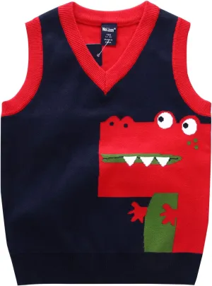 Happy Cherry Baby Boys Vest Thermal Warm Cotton Breathable Knit Sleeveless Sweater