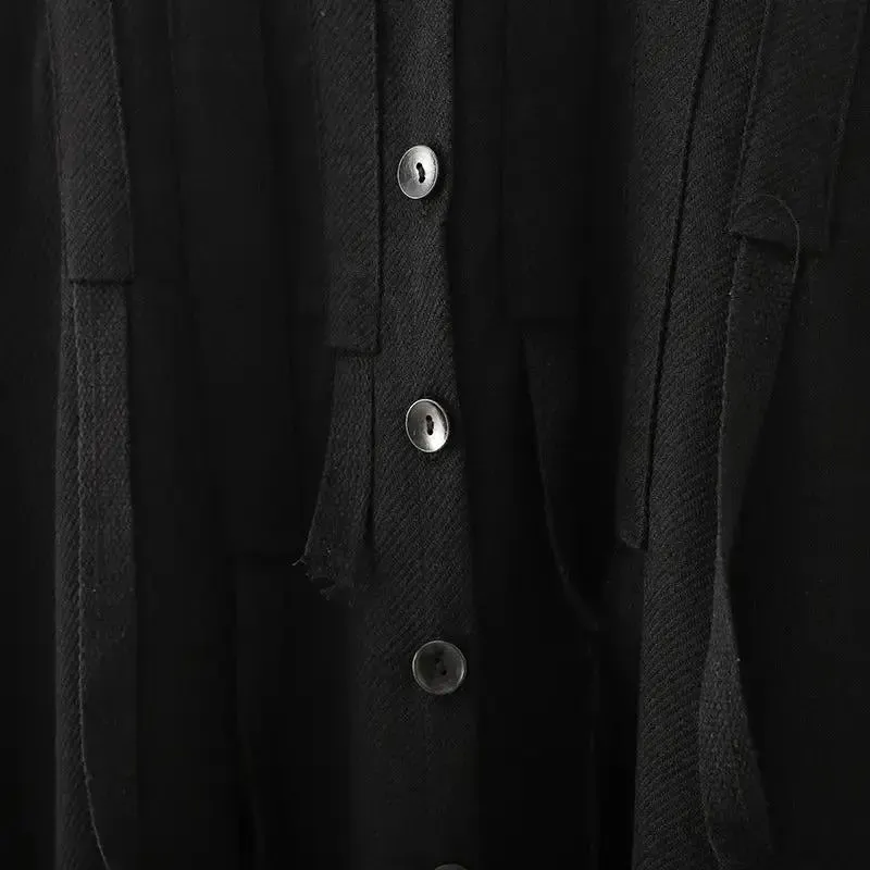 Irregular Single-Breasted Lapel Cotton Trench Coat