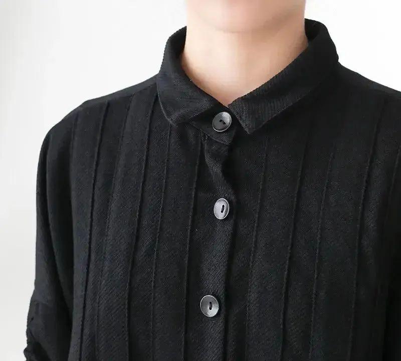 Irregular Single-Breasted Lapel Cotton Trench Coat