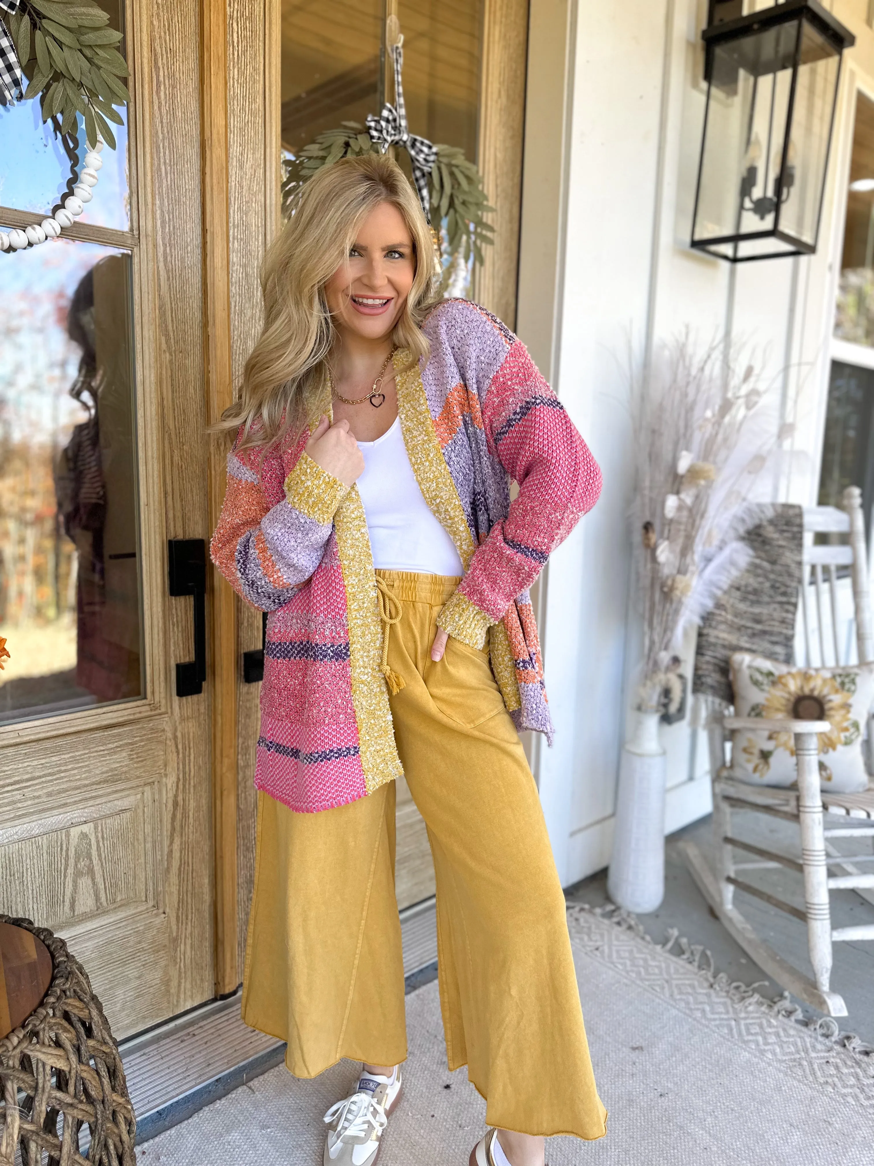 Madeline Oversized Color Block Long Sleeve Sweater Cardigan *FINAL SALE*
