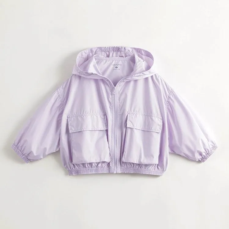 MARC & JANIE Boys Girls Bat Sleeve Lightweight Sun Protective Hooded Jacket 240362
