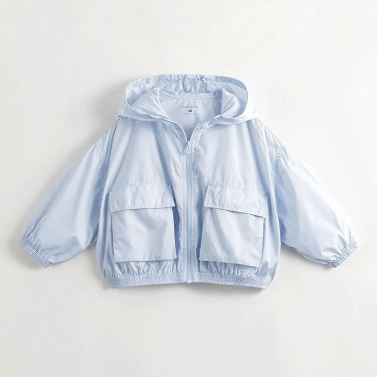 MARC & JANIE Boys Girls Bat Sleeve Lightweight Sun Protective Hooded Jacket 240362