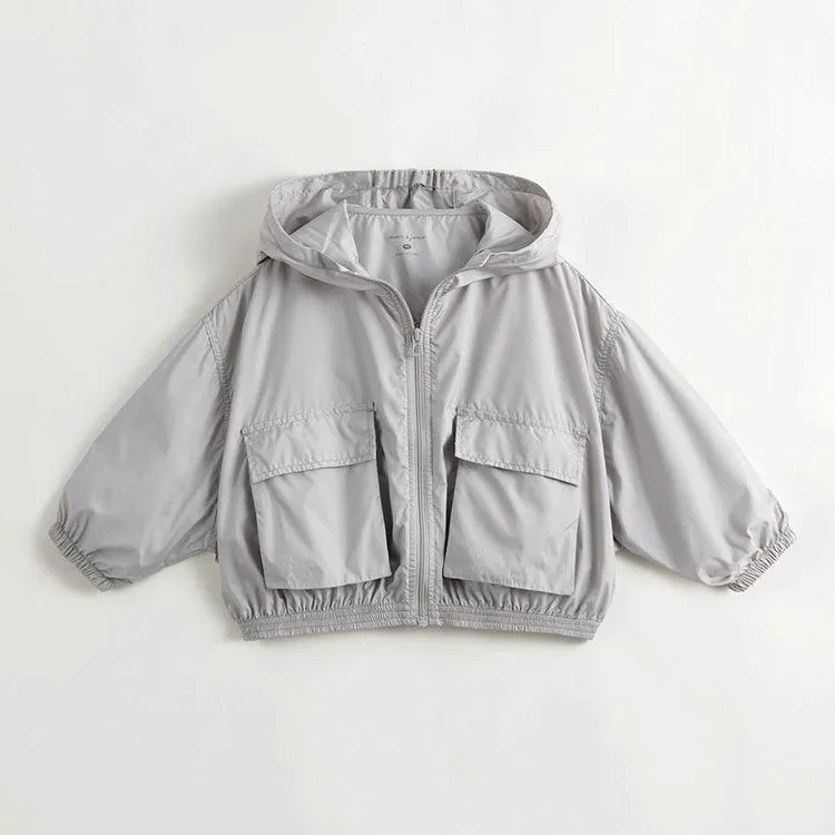MARC & JANIE Boys Girls Bat Sleeve Lightweight Sun Protective Hooded Jacket 240362
