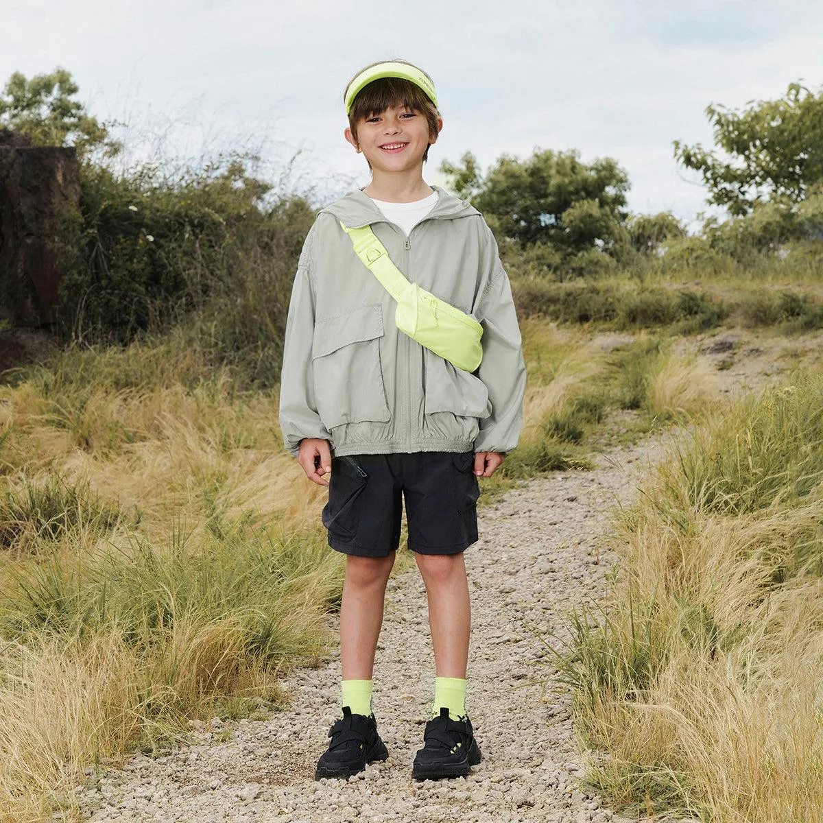 MARC & JANIE Boys Girls Bat Sleeve Lightweight Sun Protective Hooded Jacket 240362