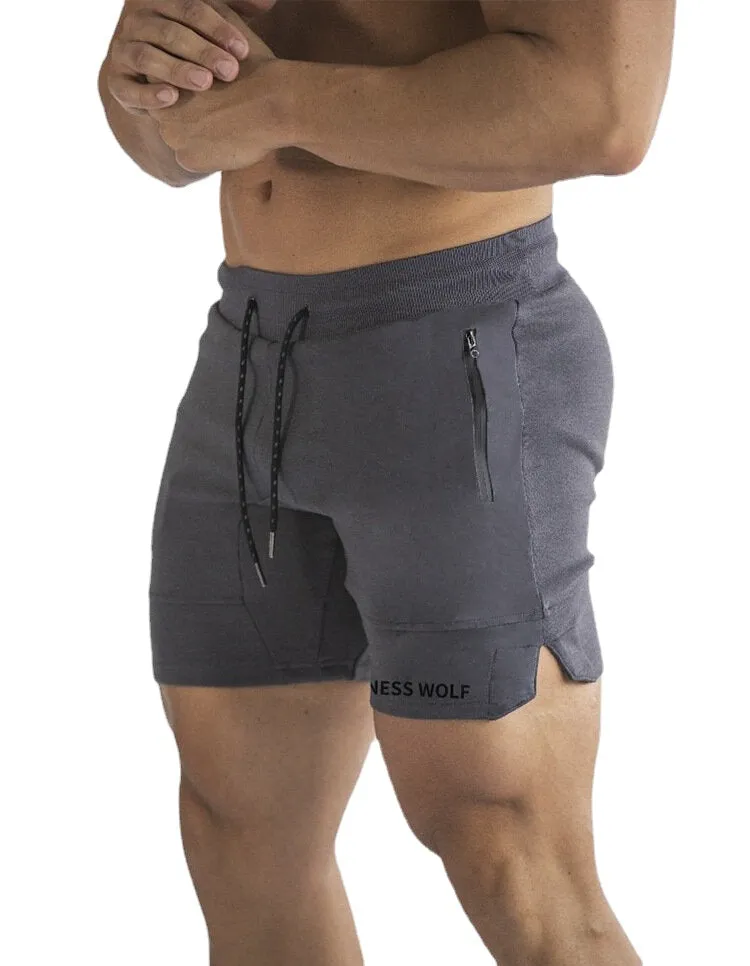Mens Sports Bicycle Drawstring Slim Fit Solid Color Casual Shorts