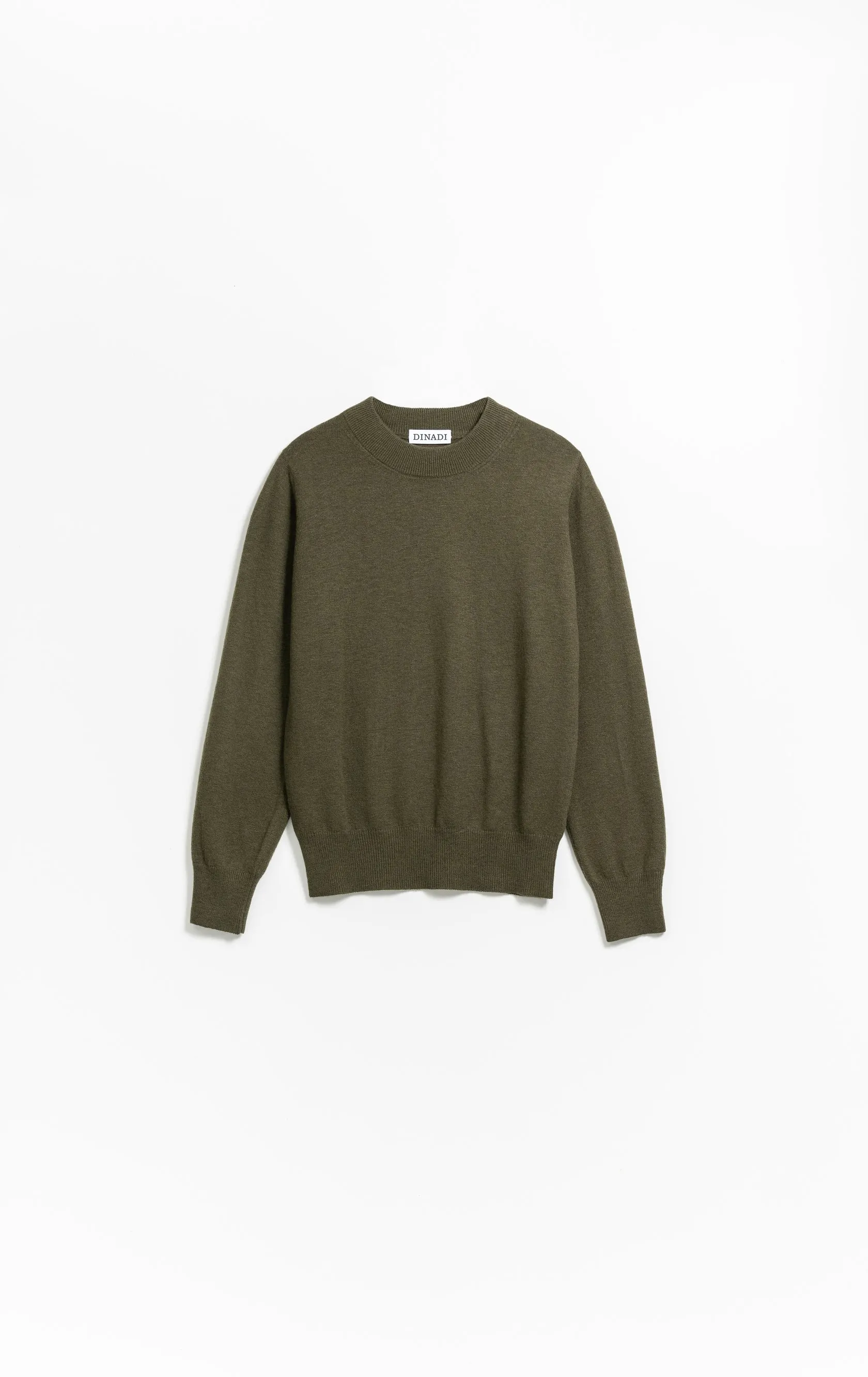 Merino O-Neck Sweater in Olive Green