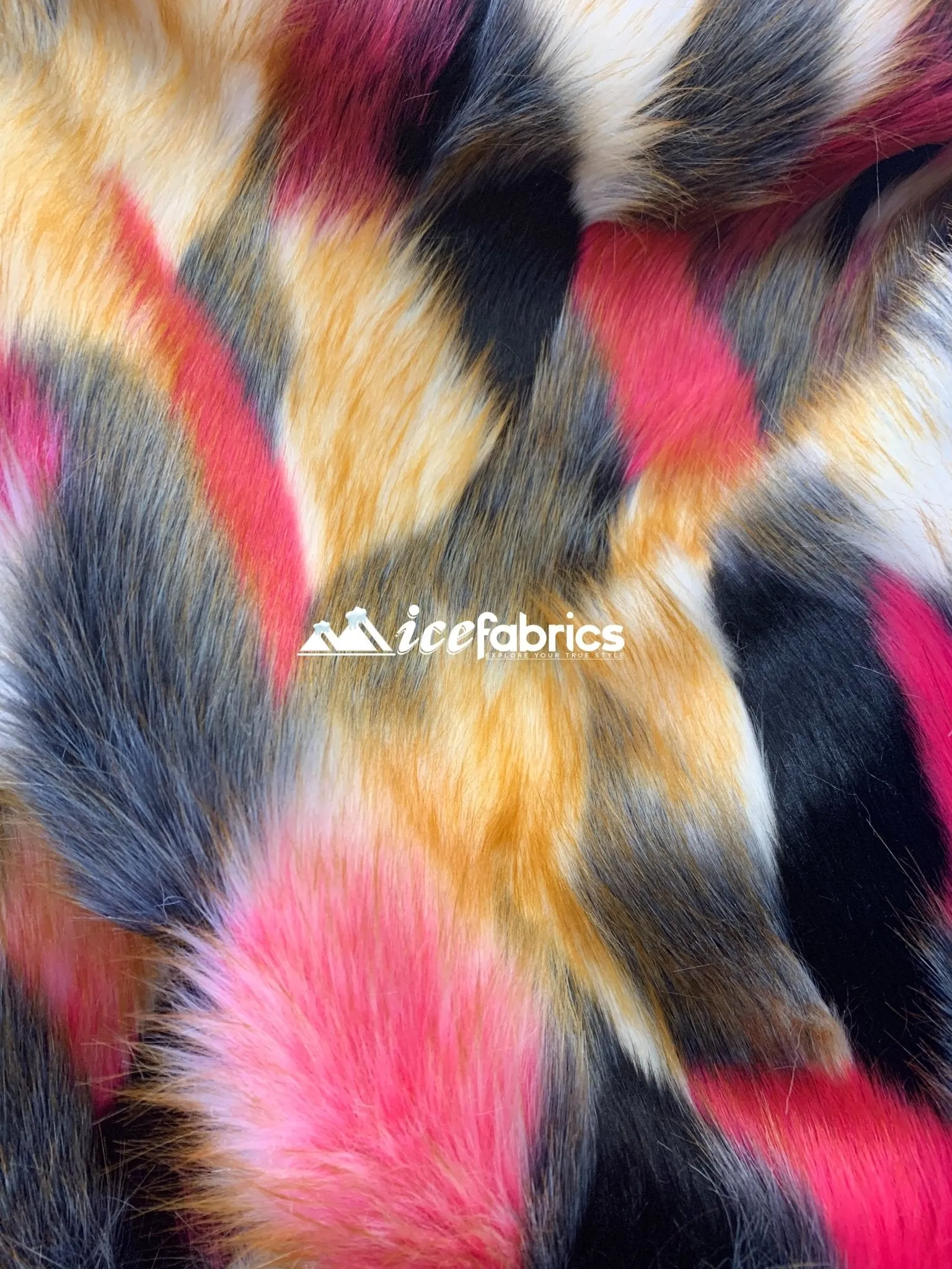 Multi-Color Animal Fake Faux Fur Fabric By The Yard