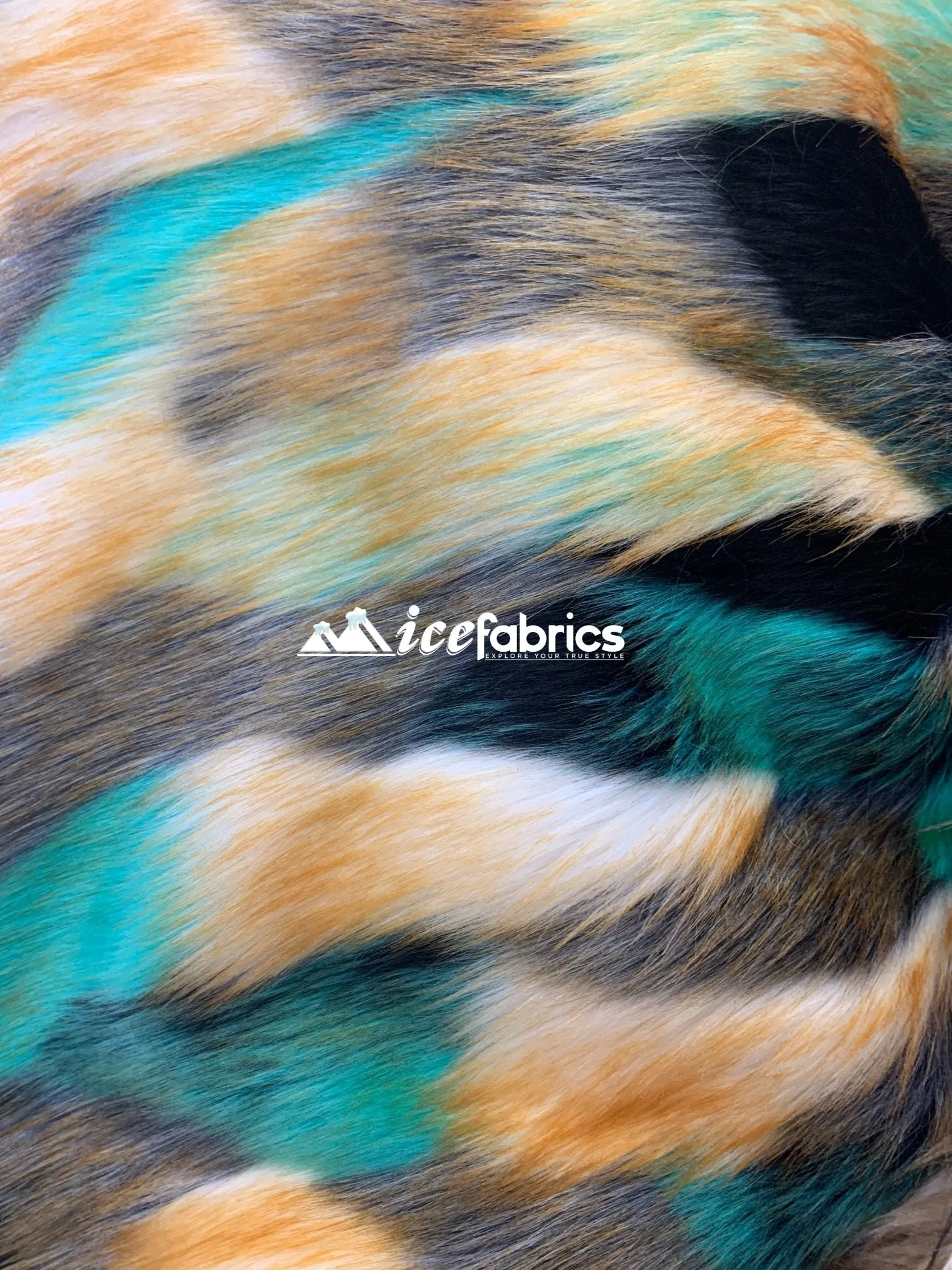 Multi-Color Animal Fake Faux Fur Fabric By The Yard