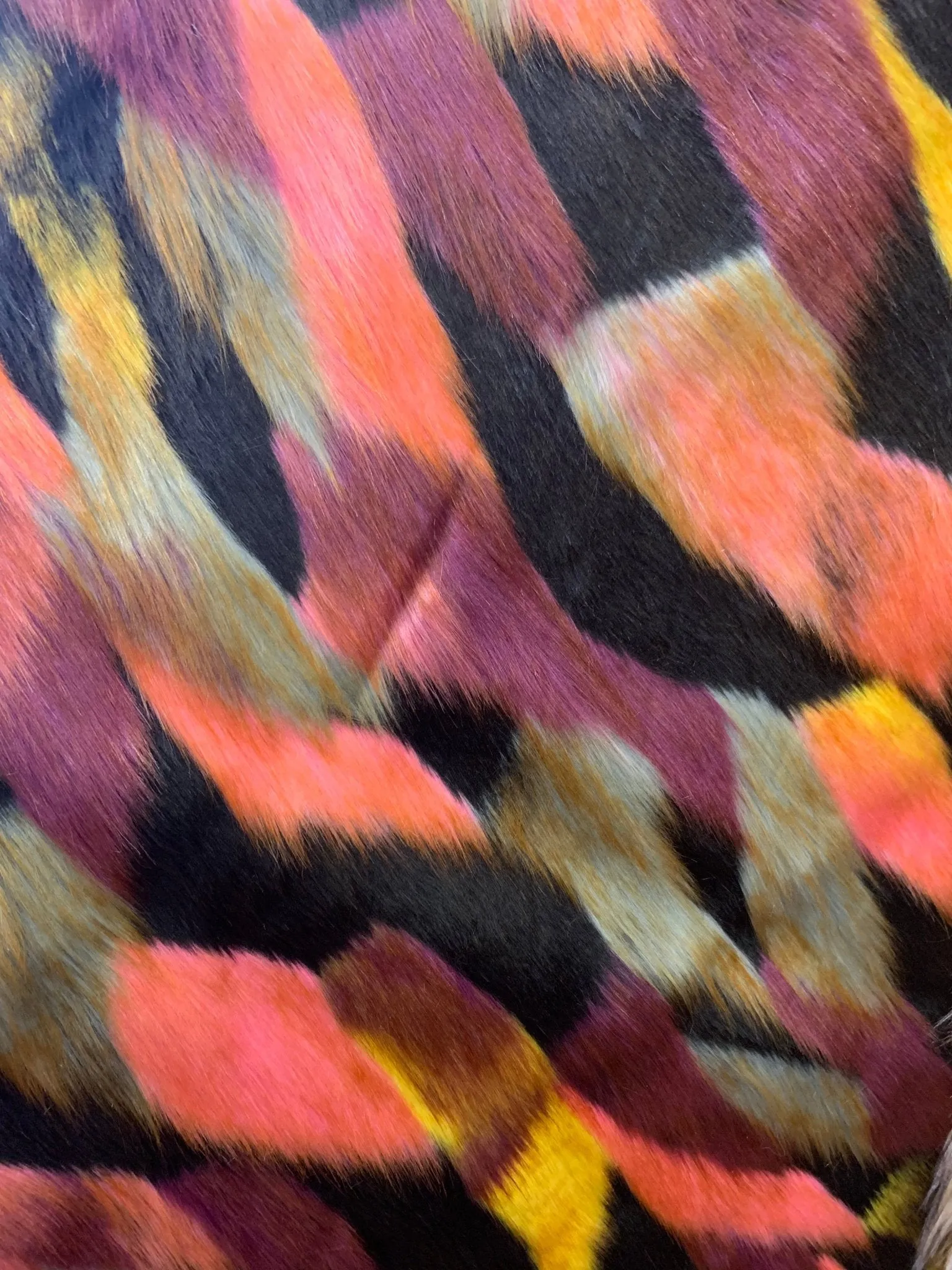 Multi-Color Animal Fake Faux Fur Fabric By The Yard