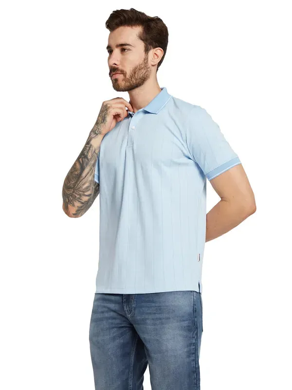 Octave Men Polo Collar Striped T-Shirt