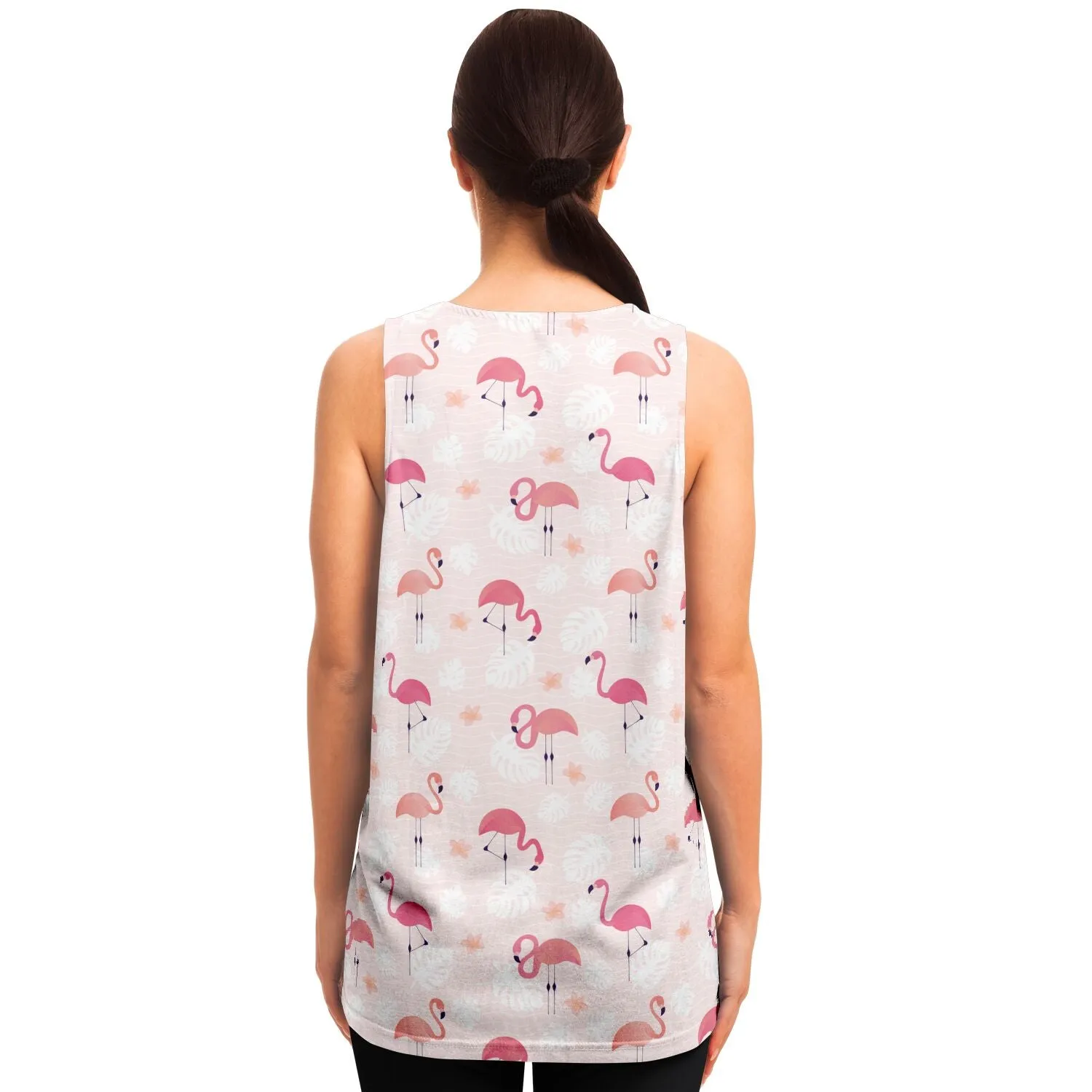 Pink Flamingo Tank Top, Tropical Men Women Festival Yoga Workout Sexy Summer Muscle Sleeveless Plus Size Shirt