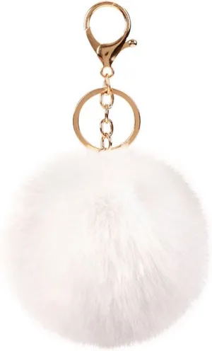 Pom Pom Keychains Colorful Faux Rabbit Fur Ball Keychain Car Key Ring Soft Plush Pompoms Handbag Keyring Charm