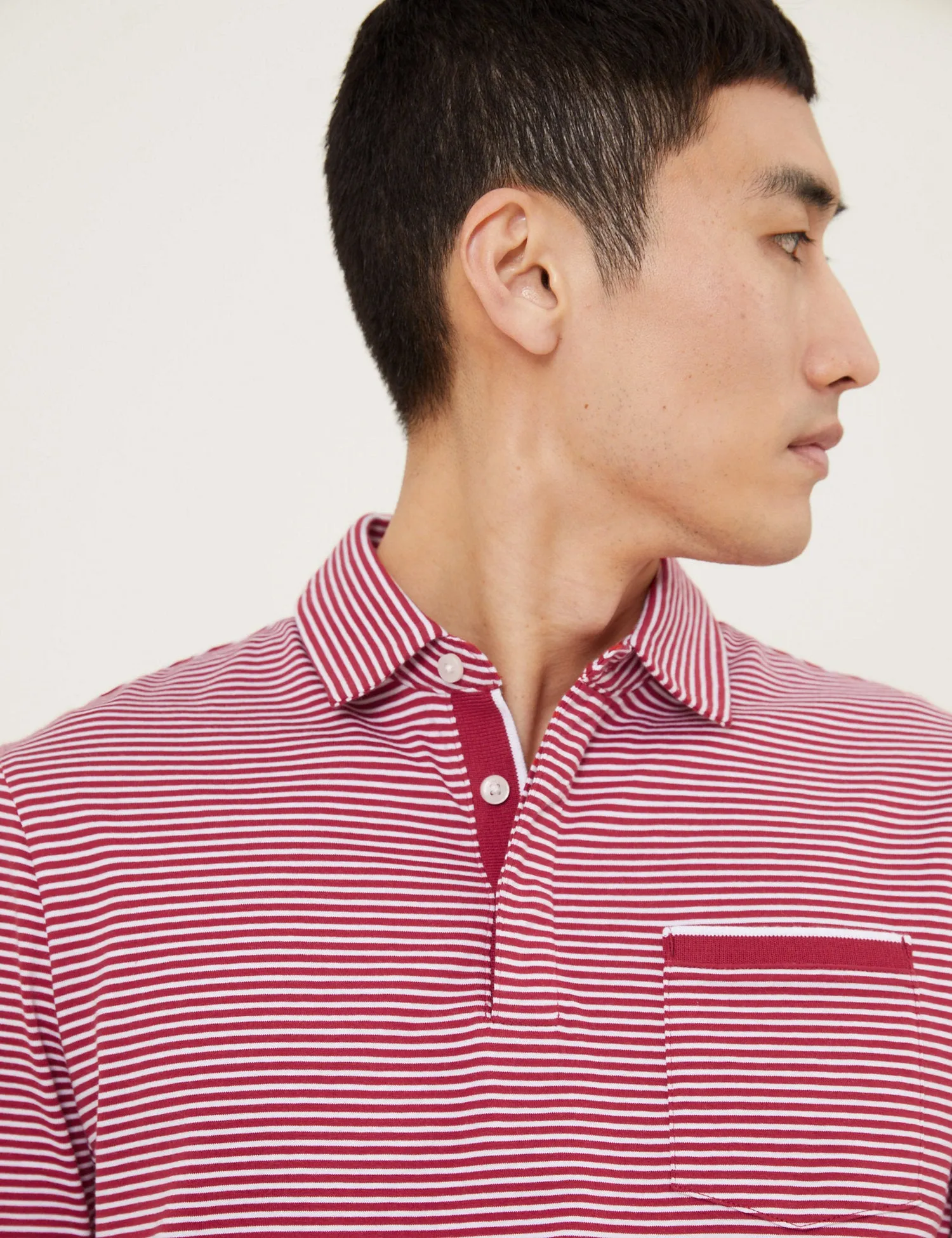 Pure Cotton Striped Polo Shirt