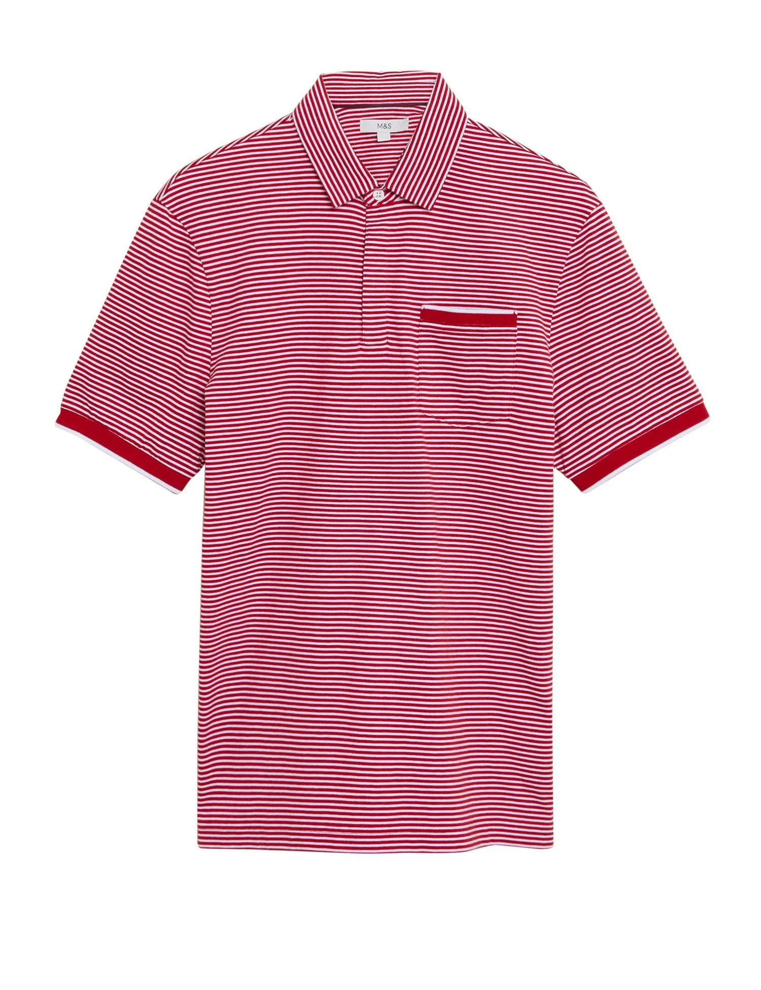 Pure Cotton Striped Polo Shirt