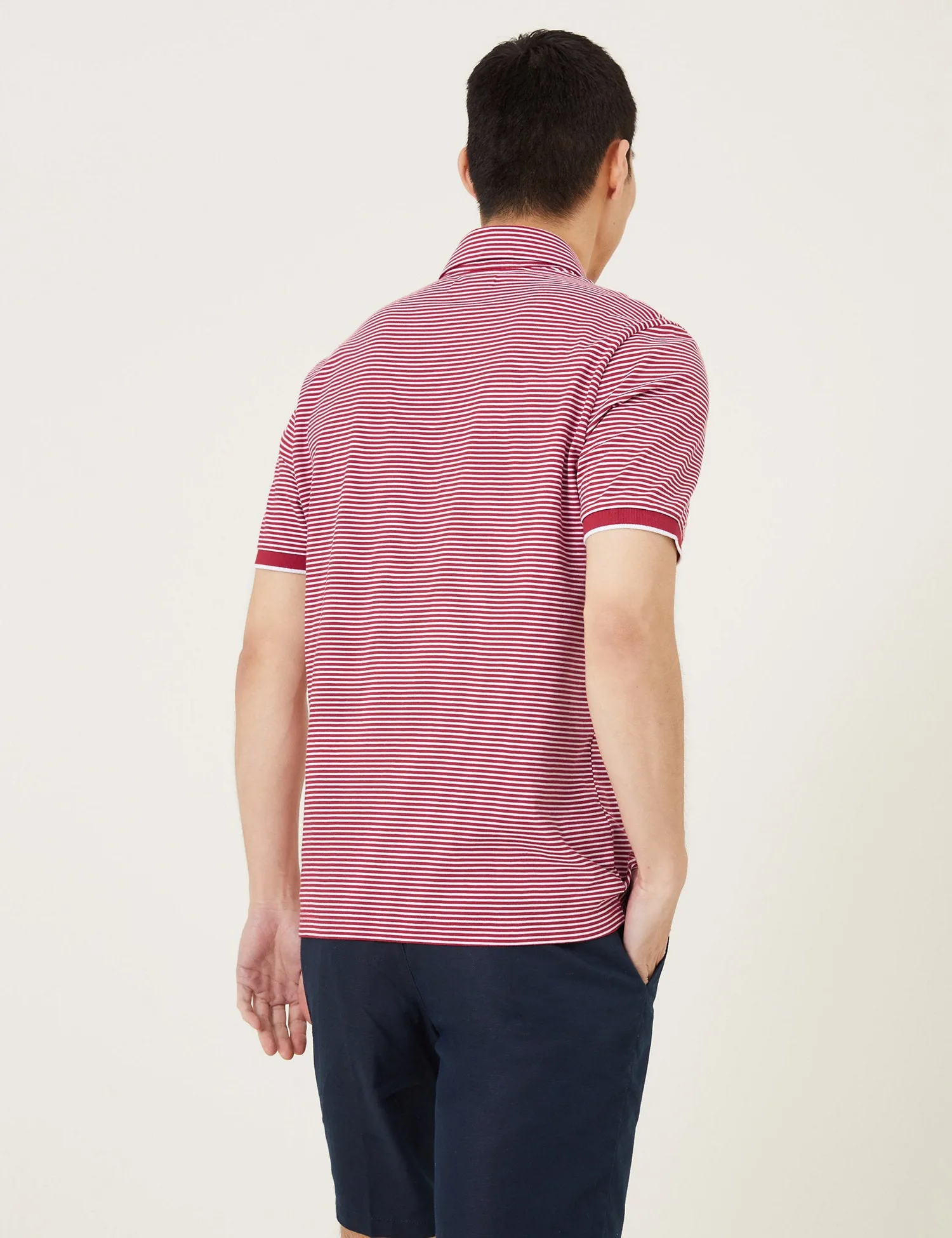 Pure Cotton Striped Polo Shirt