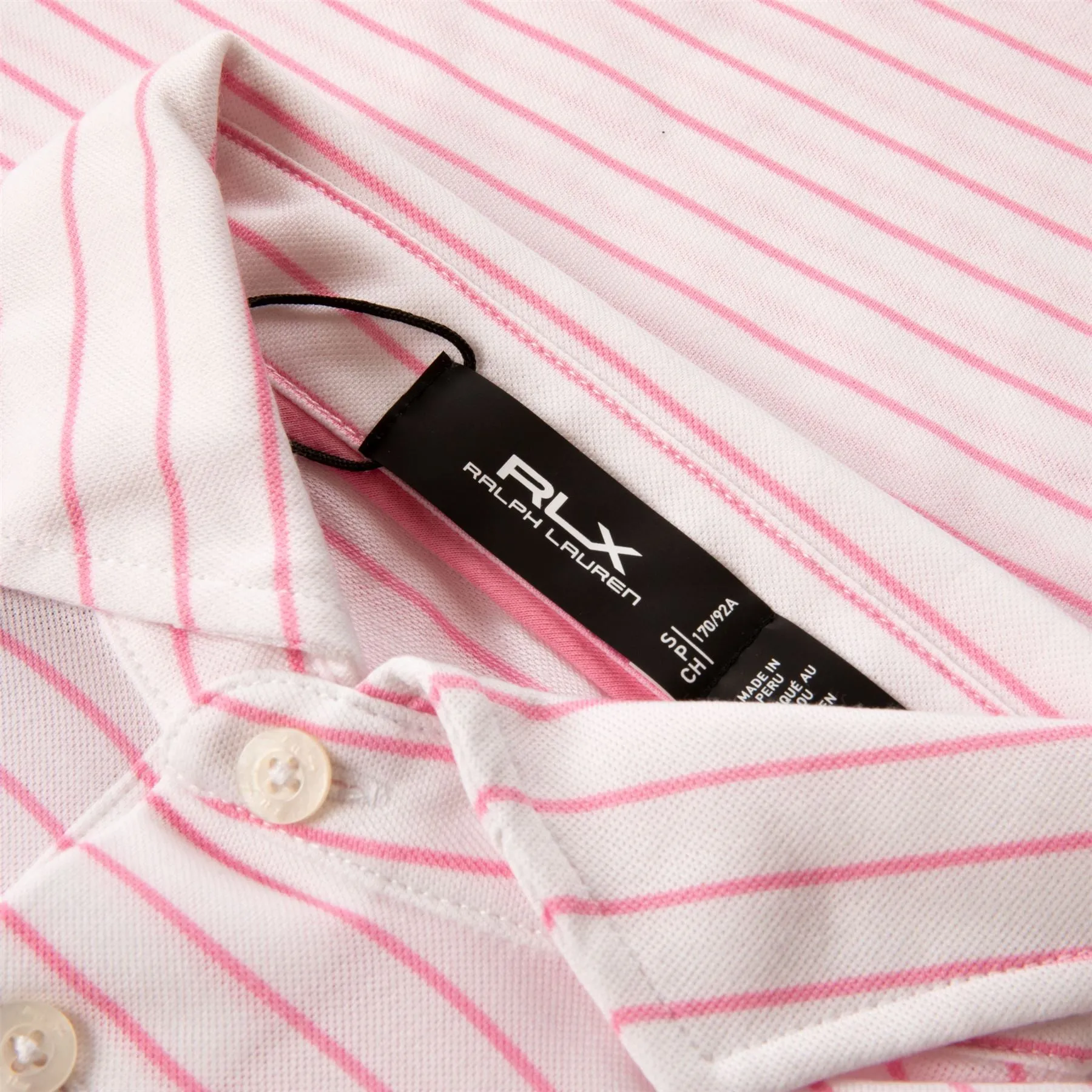 RLX Tour Pique Cotton Polo Ceramic White/Flamingo Pink - SS24