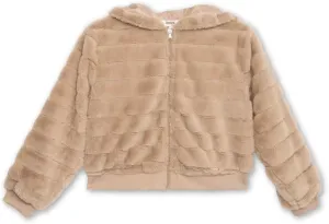 Speechless Girls' Long Sleeve Boxy Faux Fur Jacket