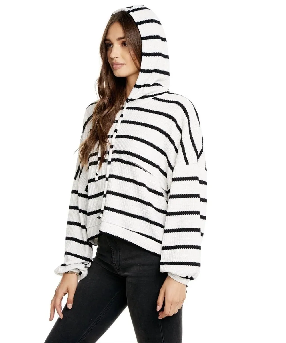 Thermal Stripe Vintage Hoodie