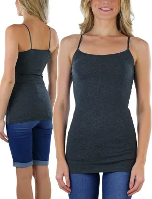 ToBeInStyle Women's Long Tank Top w/Adjustable Spaghetti Straps