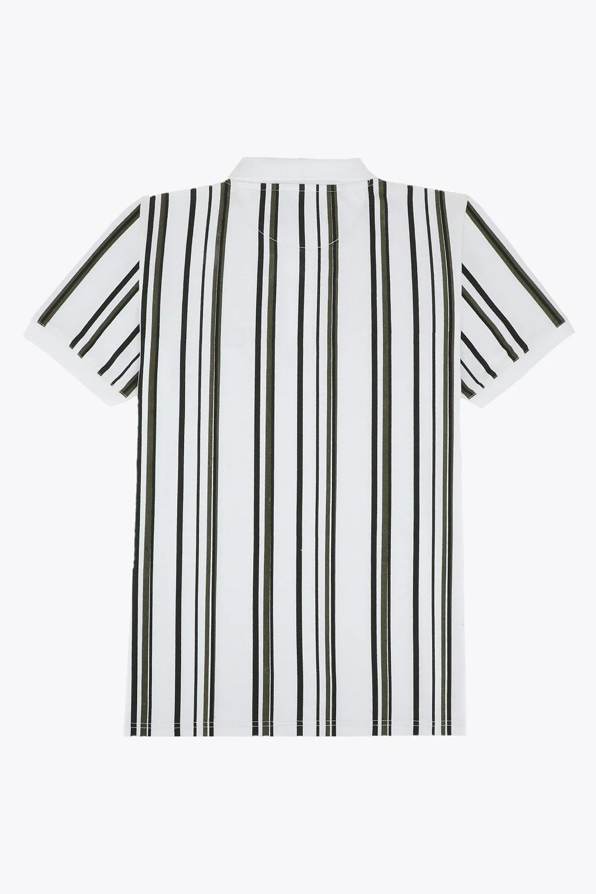 White Vertical Striped Polo Shirt - W23 - MP0241R