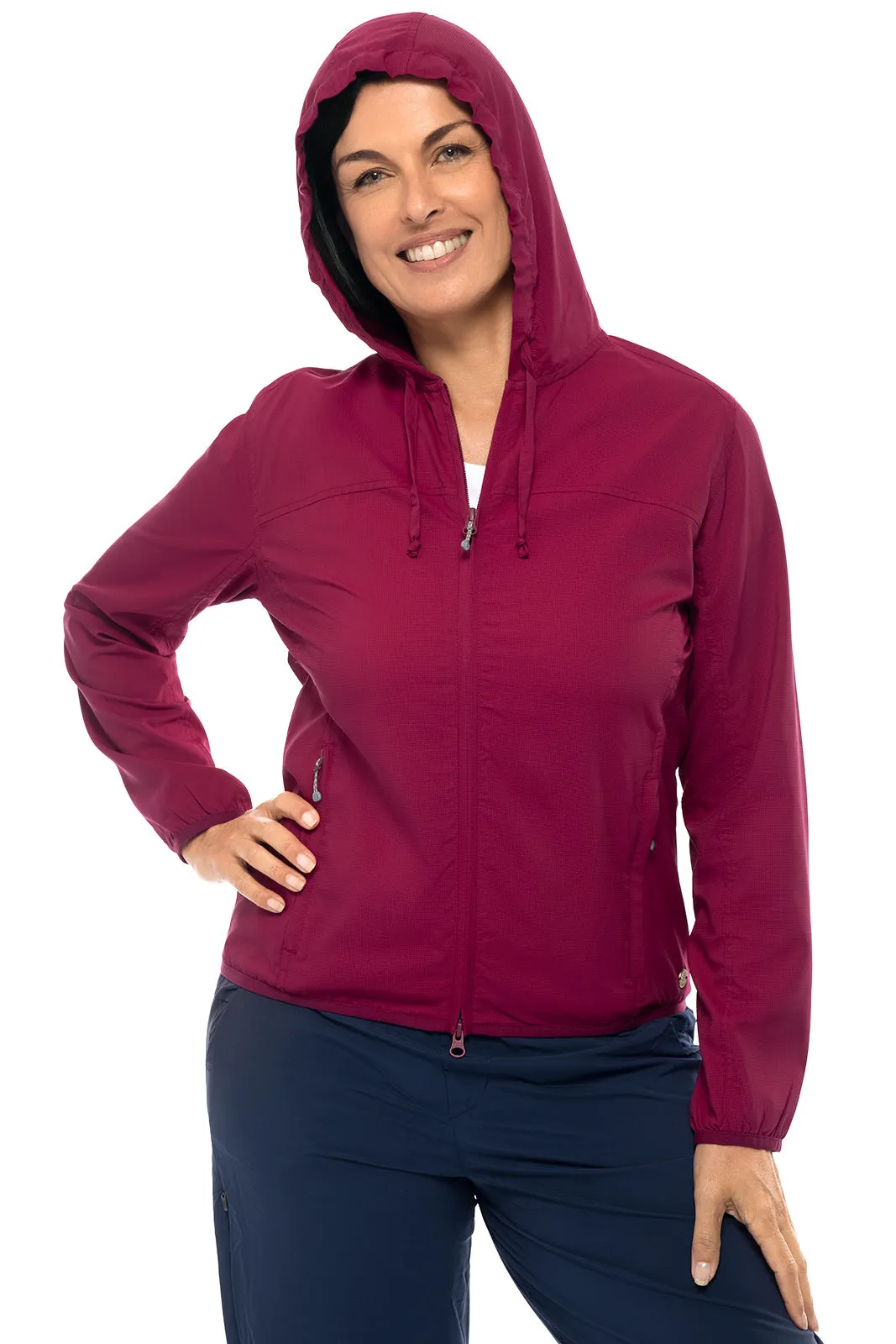 Women's Arcadian Packable Sunblock Jacket  |  Red Crush