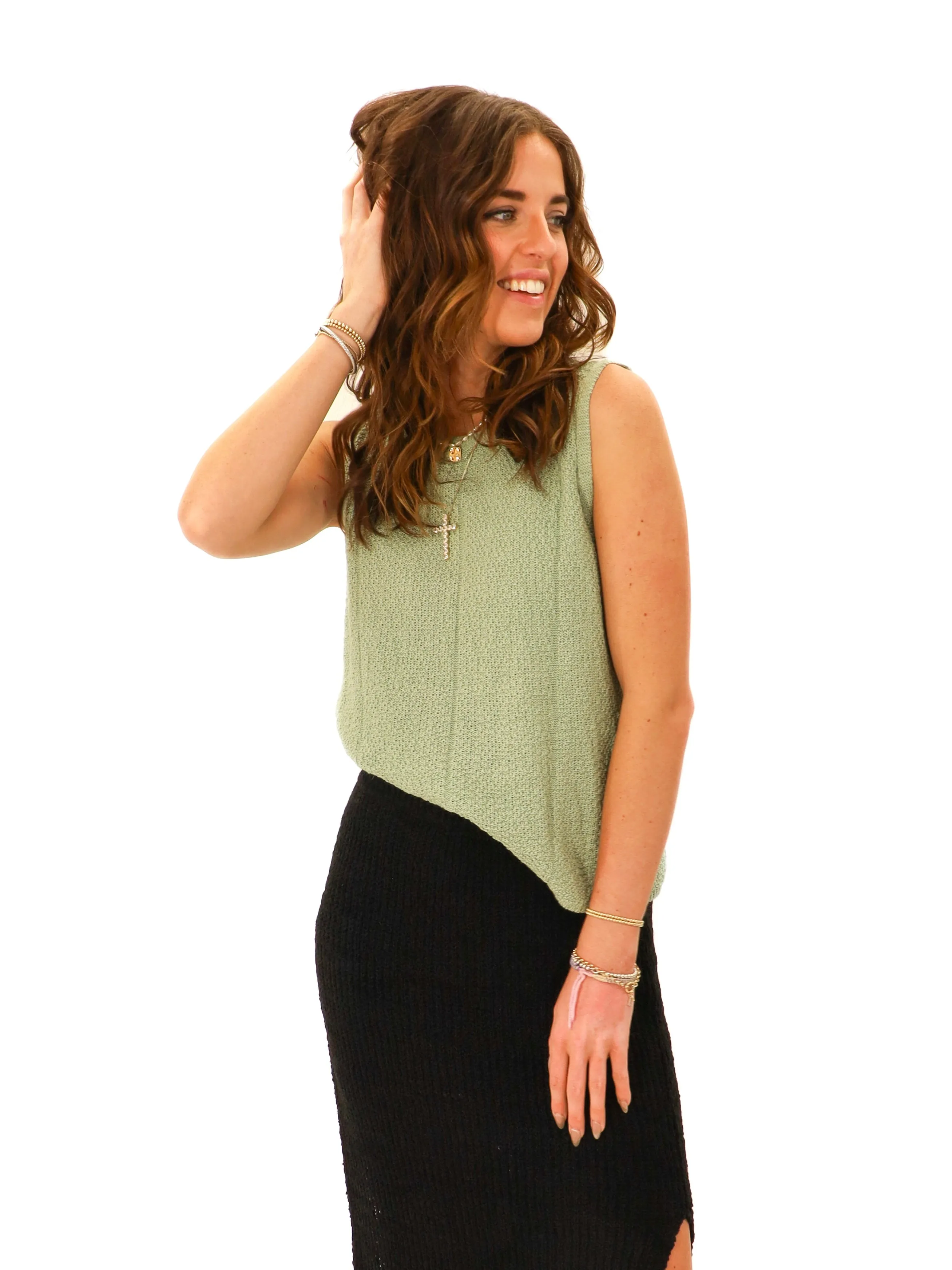 Work and Play Sage Green Tank Top